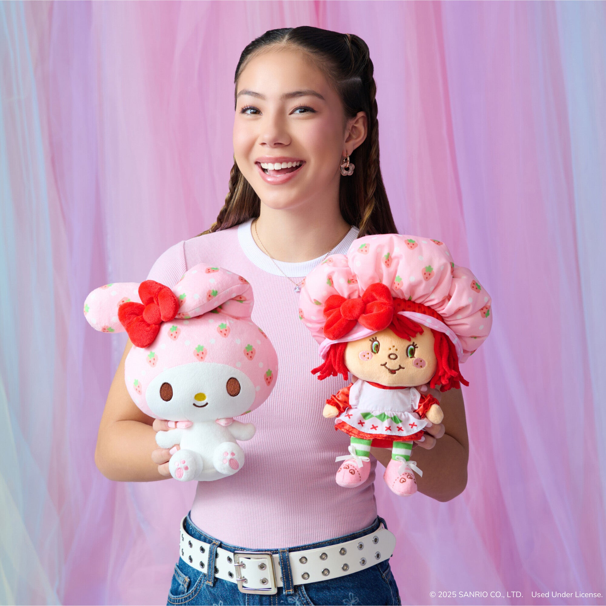 Hello Kitty and Friends 8-Inch Strawberry Shortcake x My Melody Plush 2-Pack - Image 3