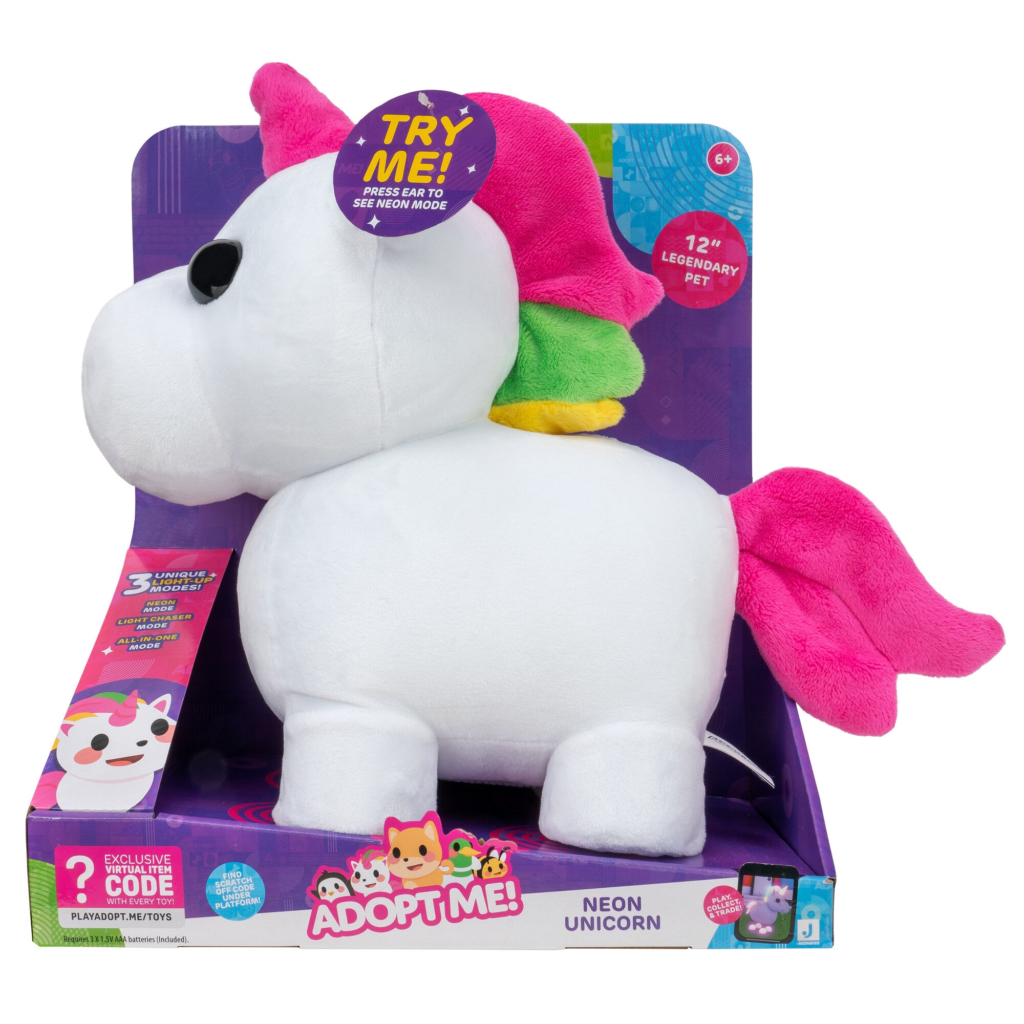 Adopt Me! Neon Unicorn Light-Up Plush - Image 5